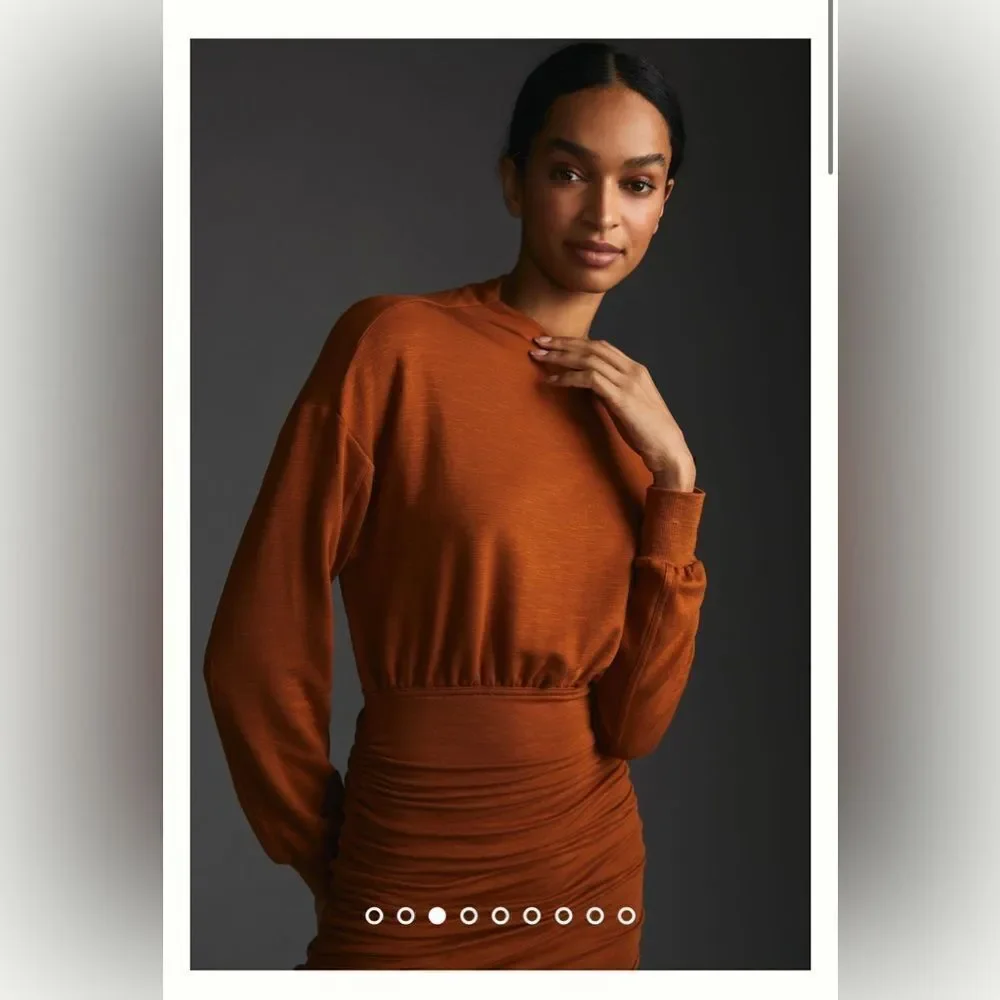 Anthropologie Daily Practice Ruched Cozy Mini Dress - Picture 3 of 4